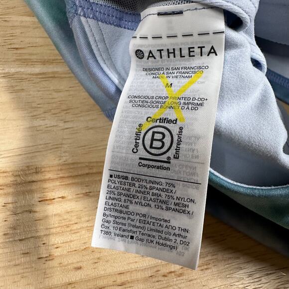 Athleta Conscious Crop Printed Bra D-DD Women's Size Medium New Without Tags - Picture 5 of 7